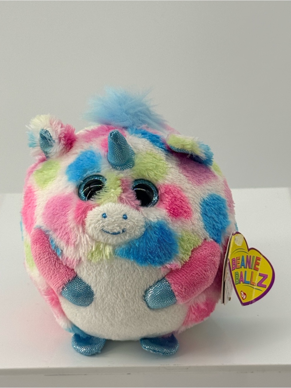 Able Beanie Ballz Plush Unicorn - Pink Blue Green